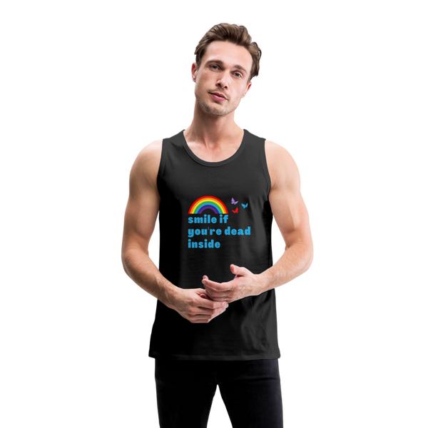 Smile If You're Dead Inside Men’s Tank - black