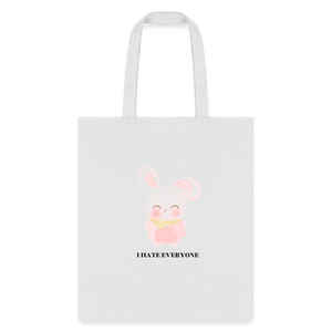 I Hate Everyone Tote Bag - white