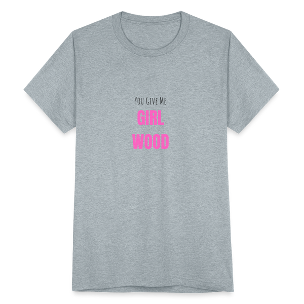 You Give Me Girl Wood Boyfriend T-Shirt - heather grey