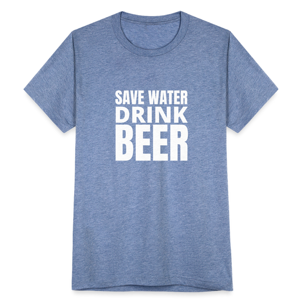 Save Water Drink Beer T-Shirt - heather blue