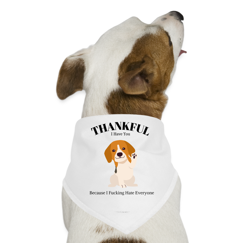 Thankful I Have You Because I Fucking Hate Everyone Dog Bandana - white