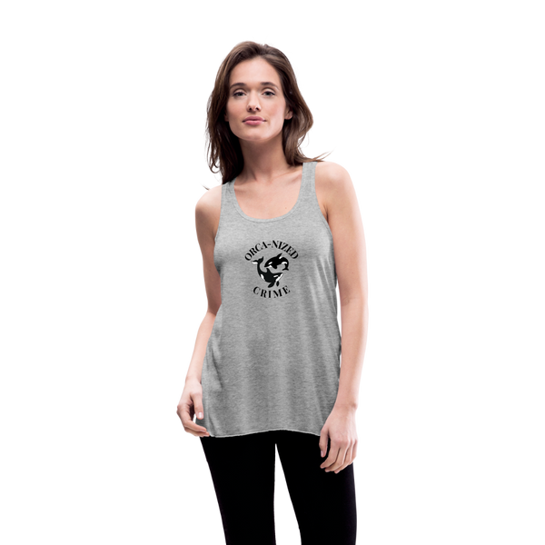 Orca-Nized Crime Women's Flowy Tank - heather gray