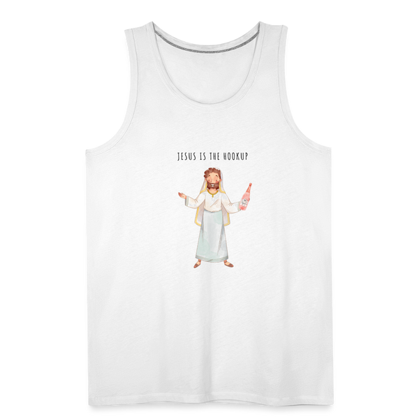 Jesus Is The Hookup Men’s Tank - white