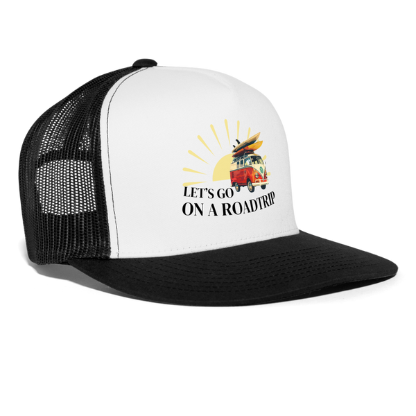 Let's Go On A Road Trip Trucker Cap - white/black