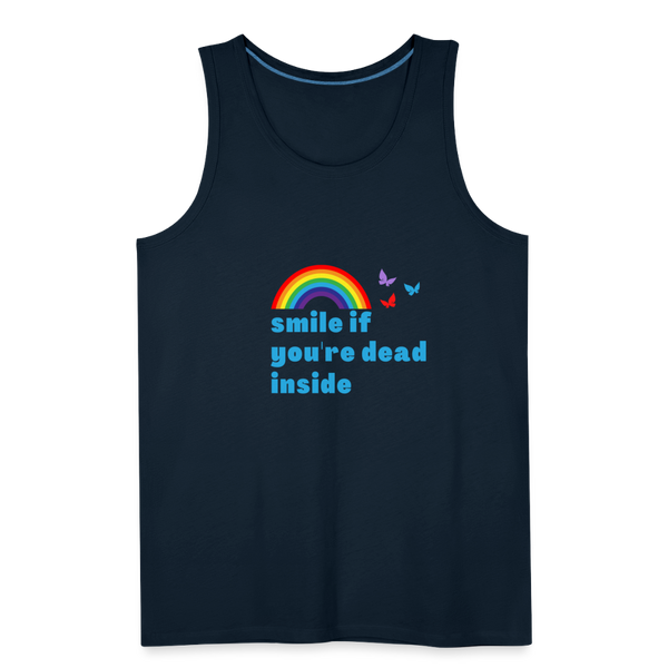 Smile If You're Dead Inside Men’s Tank - deep navy