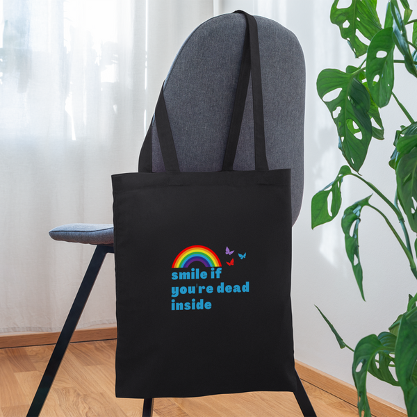 Smile If You're Dead Inside Tote Bag - black