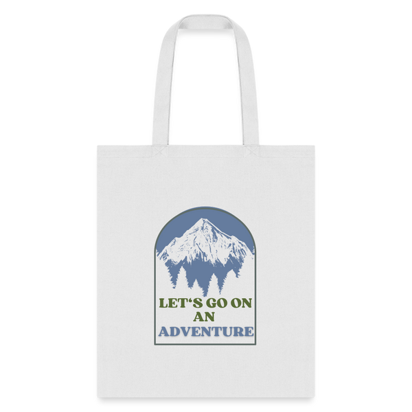 Let's Go On An Adventure Tote Bag - white