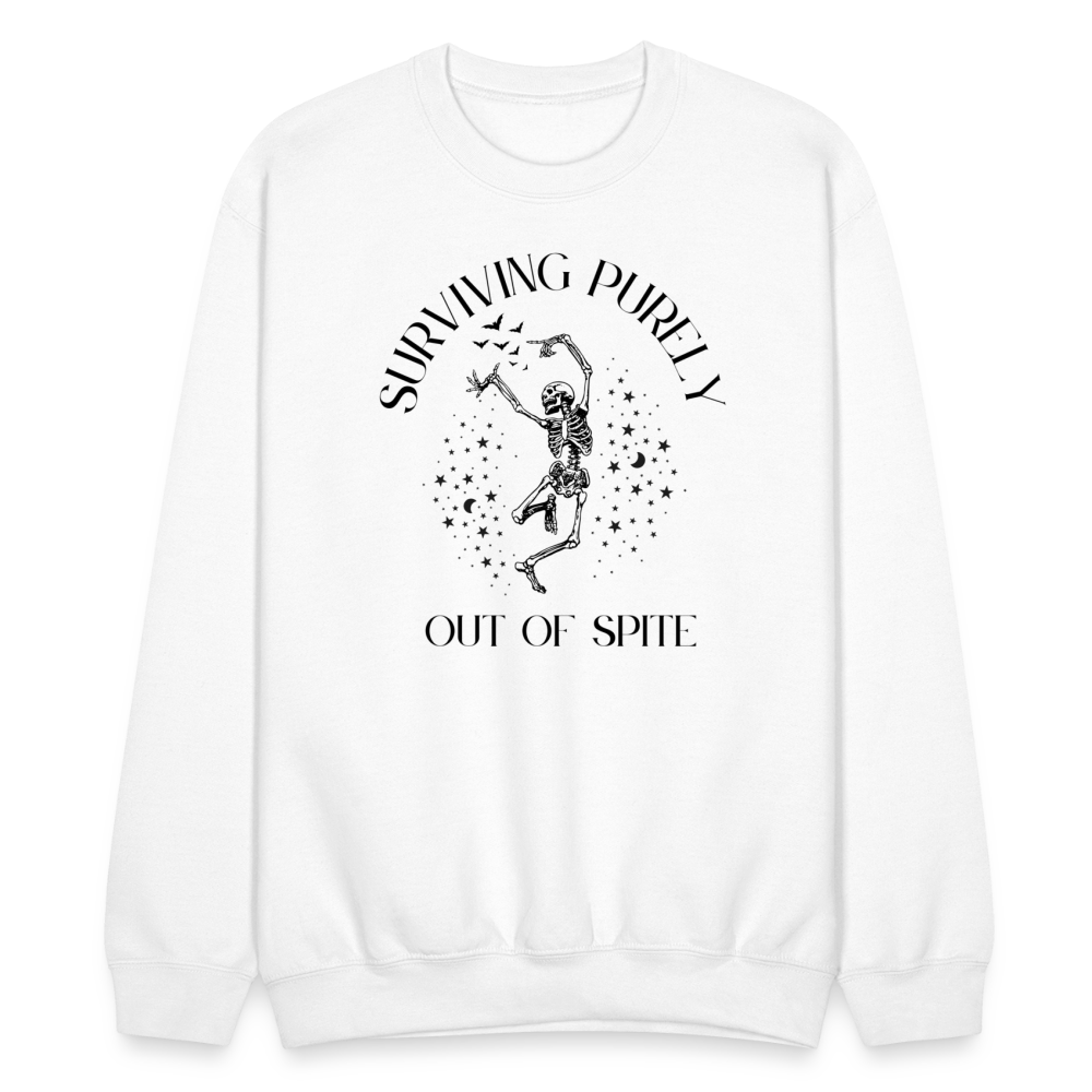 Surviving Purely Out of Spite Crewneck - white