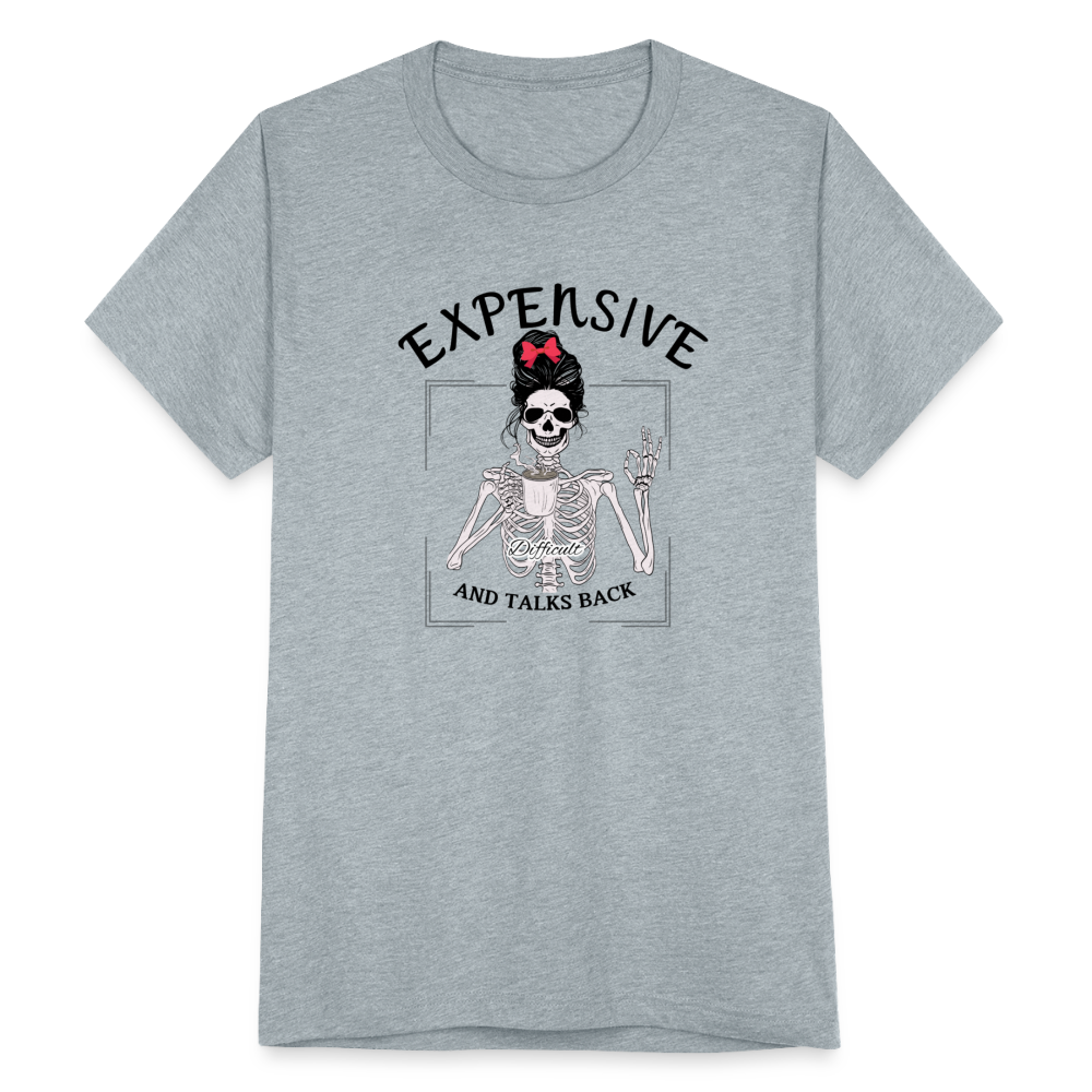 Expensive & Talks Back T-Shirt - heather grey