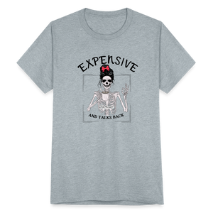 Expensive & Talks Back T-Shirt - heather grey