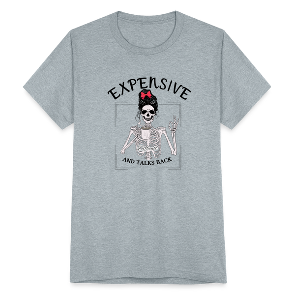 Expensive & Talks Back T-Shirt - heather grey