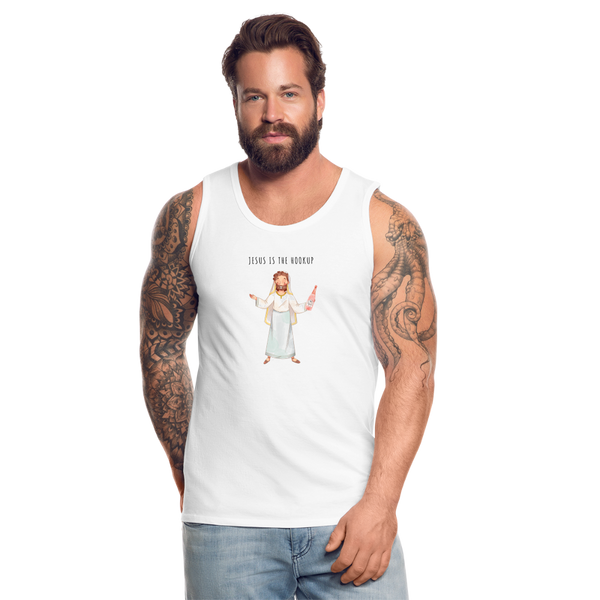 Jesus Is The Hookup Men’s Tank - white