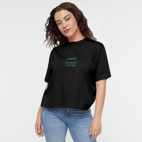 I Know Guacamole Is Extra Women's Boxy Tee - black