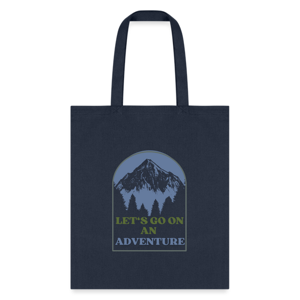 Let's Go On An Adventure Tote Bag - navy