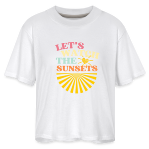 Let's Watch The Sunsets Women's Boxy Tee - white