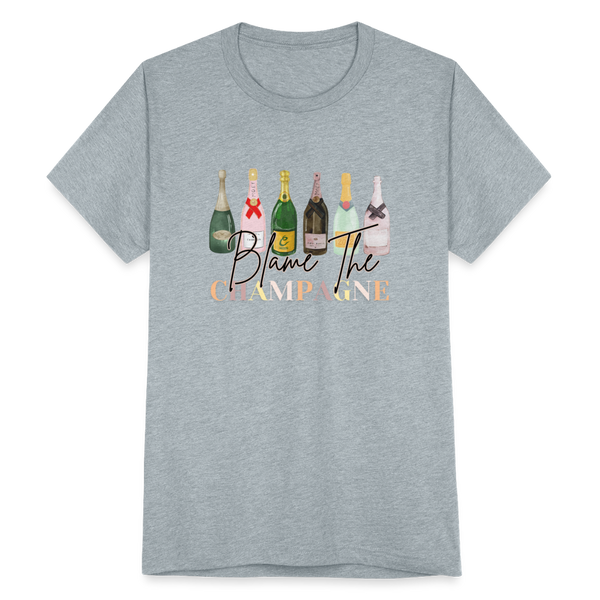 Blame The Champagne T-Shirt - heather grey