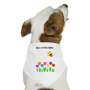 Buzz Off Piss Flaps Dog Bandana - white