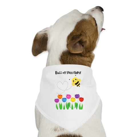 Buzz Off Piss Flaps Dog Bandana - white