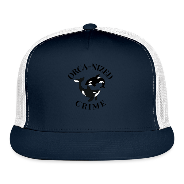 Orca-Nized Crime Trucker Cap - navy/white