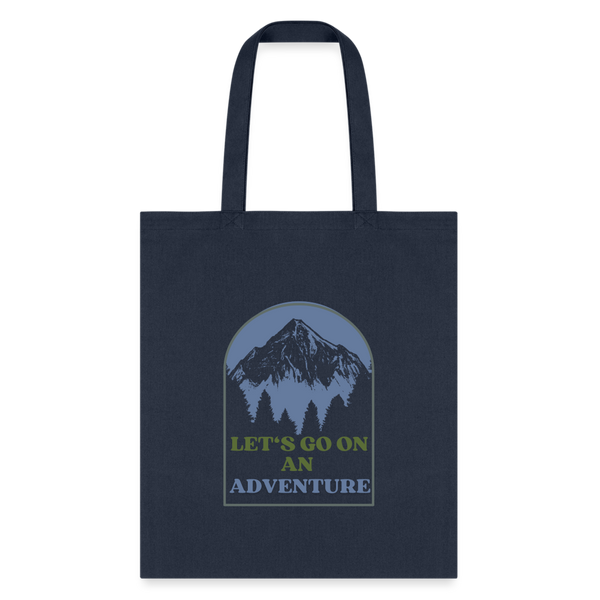 Let's Go On An Adventure Tote Bag - navy