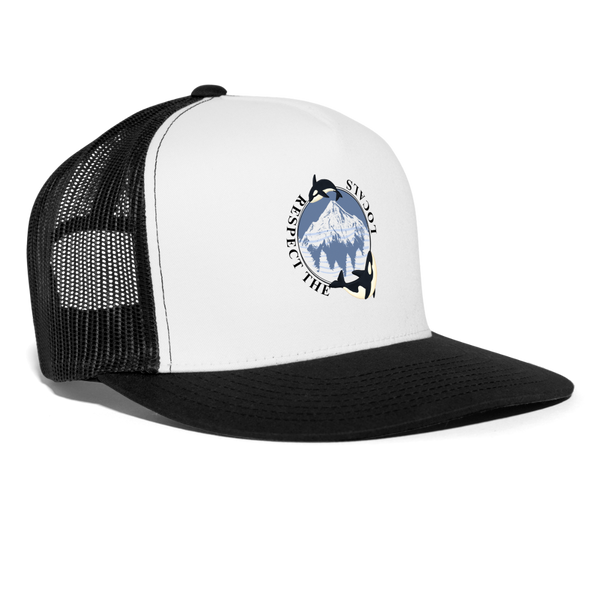 Respect The Locals Trucker Cap - white/black