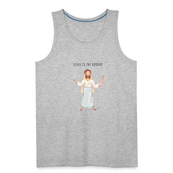 Jesus Is The Hookup Men’s Tank - heather gray