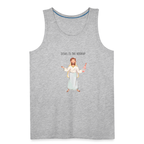 Jesus Is The Hookup Men’s Tank - heather gray