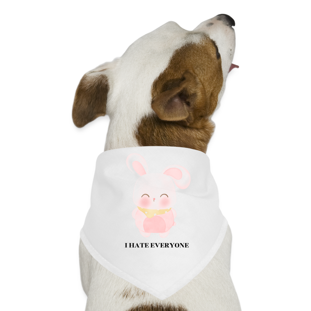 I Hate Everyone Dog Bandana - white