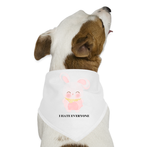 I Hate Everyone Dog Bandana - white