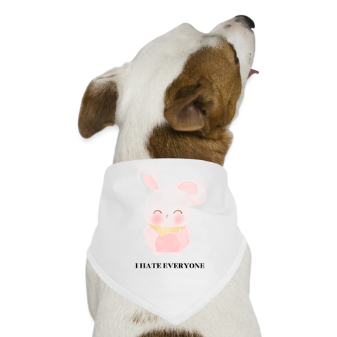 I Hate Everyone Dog Bandana - white