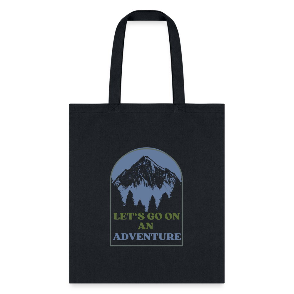 Let's Go On An Adventure Tote Bag - black