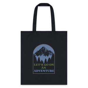 Let's Go On An Adventure Tote Bag - black