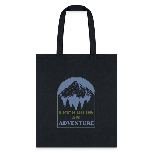 Let's Go On An Adventure Tote Bag - black