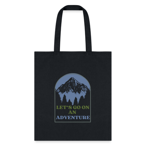 Let's Go On An Adventure Tote Bag - black