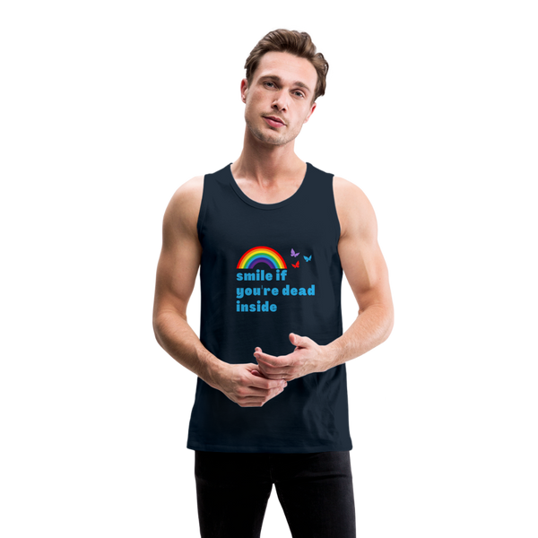 Smile If You're Dead Inside Men’s Tank - deep navy