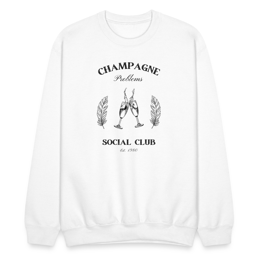 Champagne Problems Social Club Crewneck - white