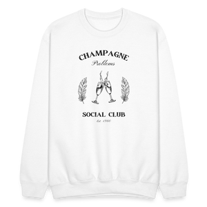 Champagne Problems Social Club Crewneck - white