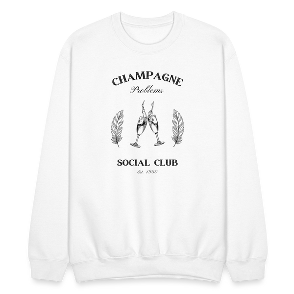 Champagne Problems Social Club Crewneck - white