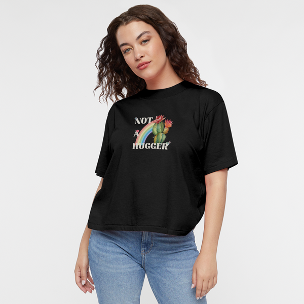 Not A Hugger Women's Boxy Tee - black