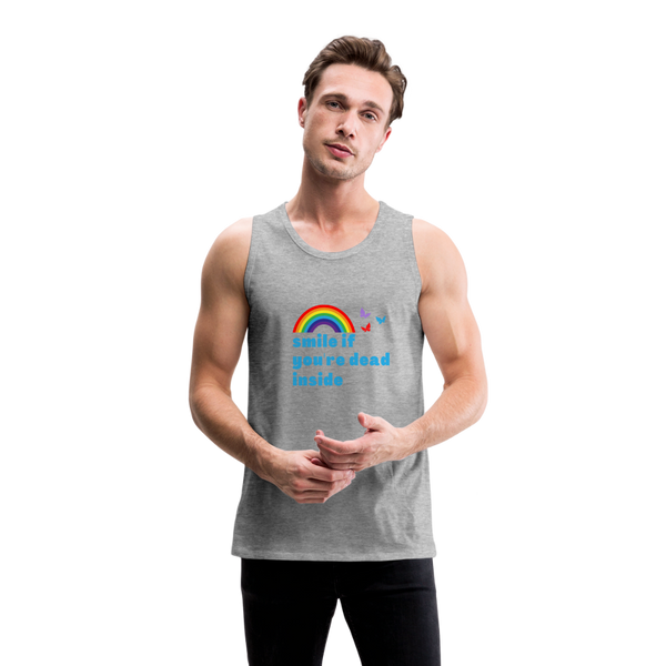 Smile If You're Dead Inside Men’s Tank - heather gray