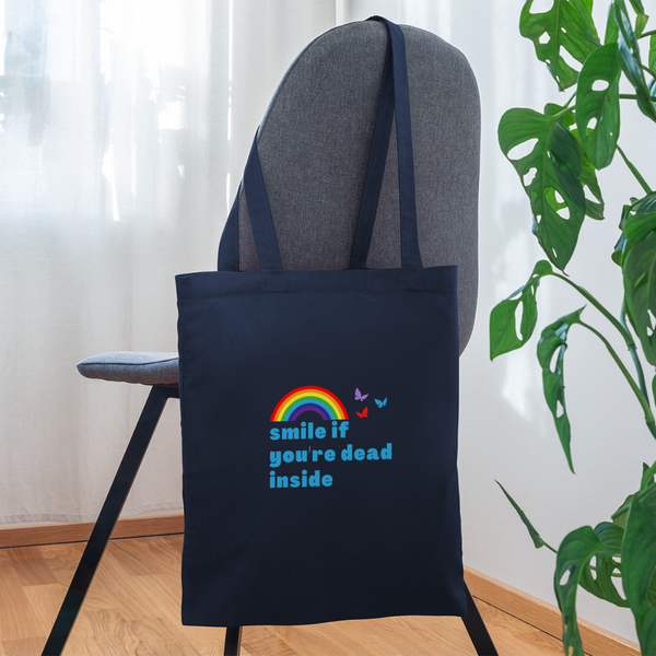 Smile If You're Dead Inside Tote Bag - navy