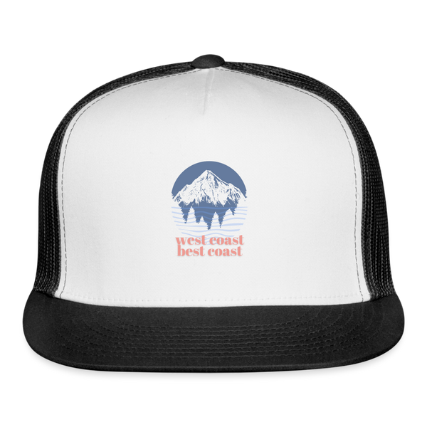 West Coast Best Coast Trucker Cap - white/black