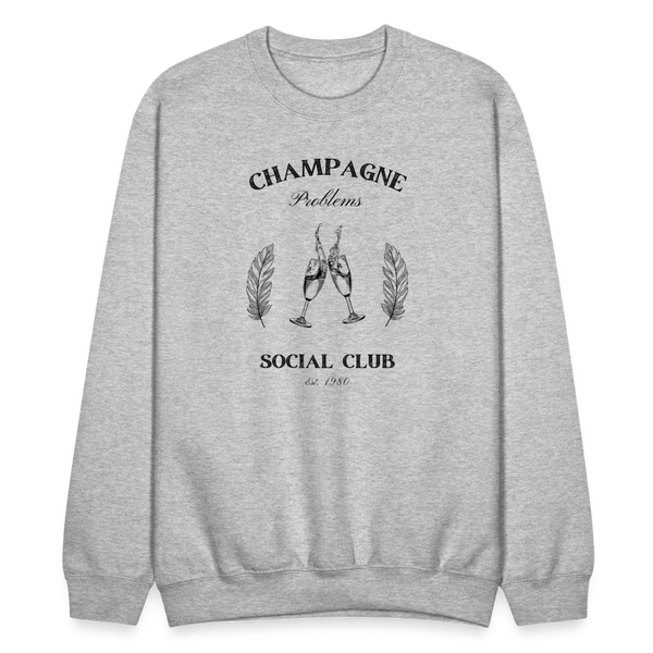 Champagne Problems Social Club Crewneck - heather gray