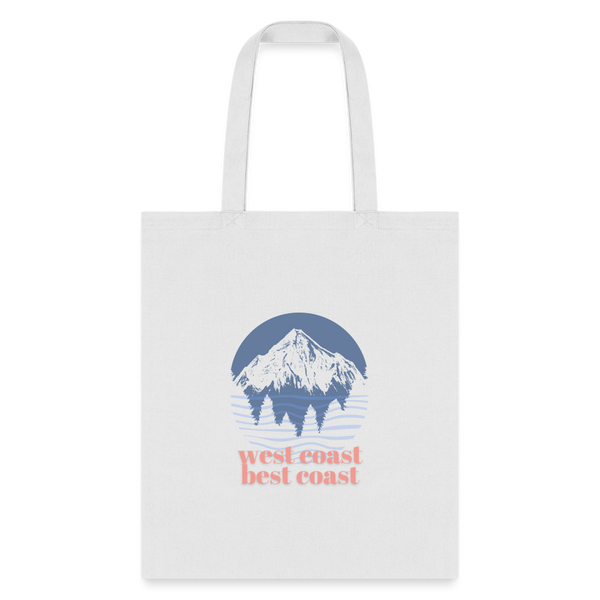 West Coast Best Coast Tote Bag - white