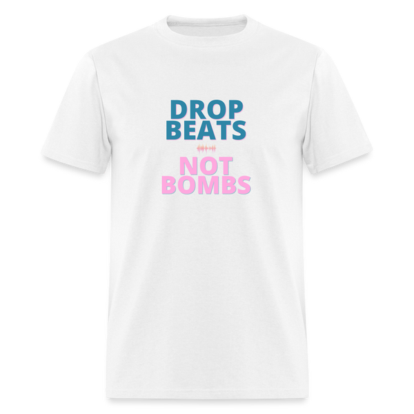 Drop Beats Not Bombs Classic T-Shirt - white