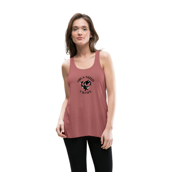 Orca-Nized Crime Women's Flowy Tank - mauve