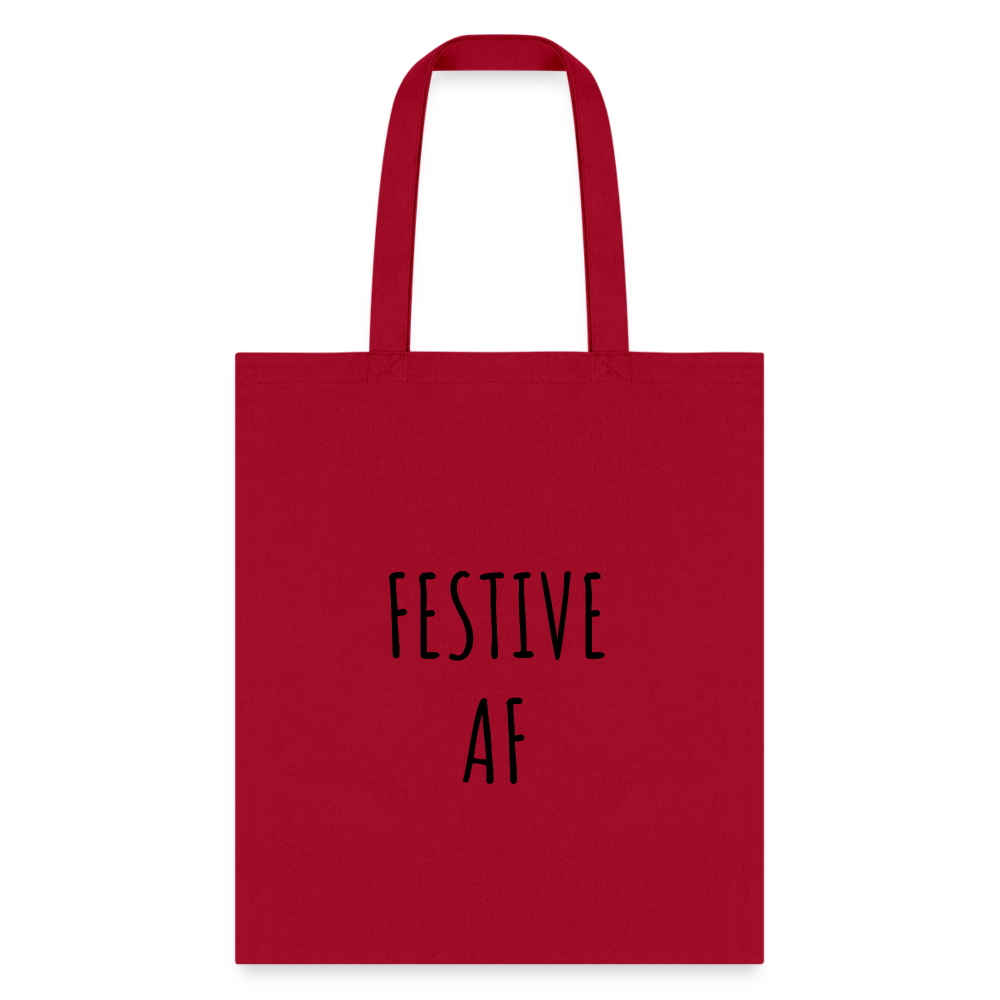 Festive AF Holiday Tote Bag - red