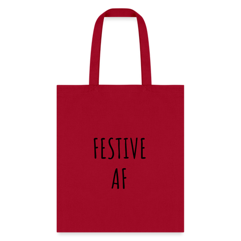 Festive AF Holiday Tote Bag - red