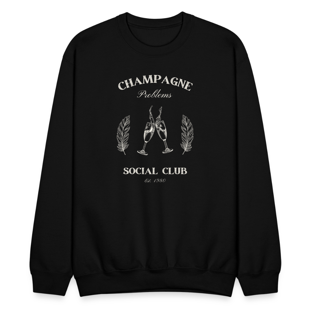 Champagne Problems Social Club Black Crewneck - black