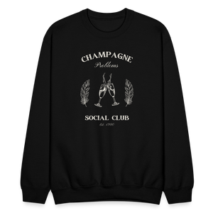 Champagne Problems Social Club Black Crewneck - black